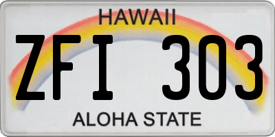 HI license plate ZFI303