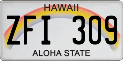 HI license plate ZFI309