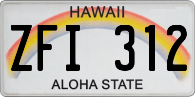 HI license plate ZFI312