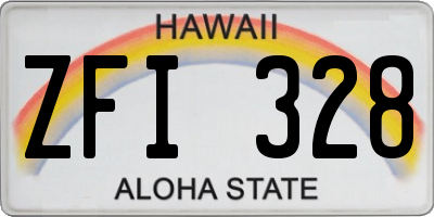 HI license plate ZFI328