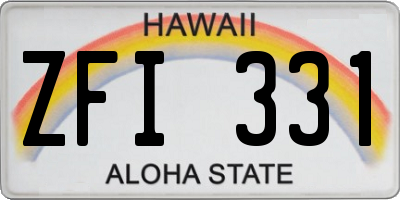 HI license plate ZFI331