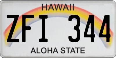 HI license plate ZFI344
