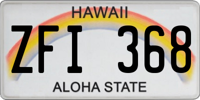 HI license plate ZFI368