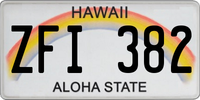 HI license plate ZFI382
