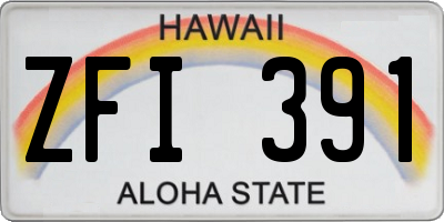 HI license plate ZFI391