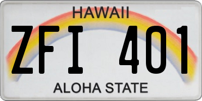HI license plate ZFI401
