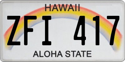 HI license plate ZFI417
