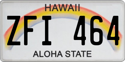 HI license plate ZFI464