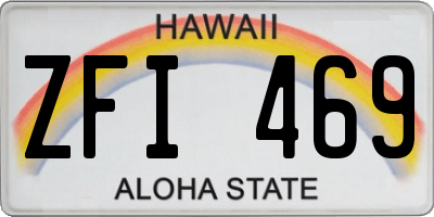 HI license plate ZFI469