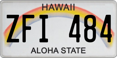 HI license plate ZFI484