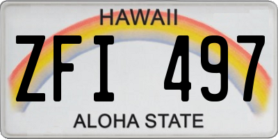 HI license plate ZFI497