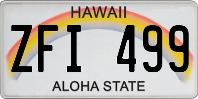 HI license plate ZFI499