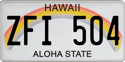 HI license plate ZFI504