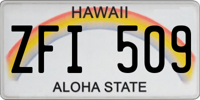 HI license plate ZFI509