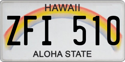 HI license plate ZFI510