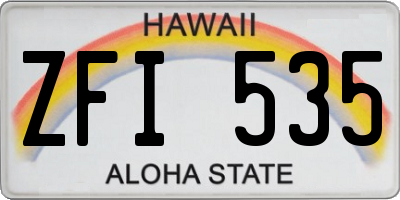 HI license plate ZFI535