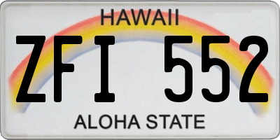 HI license plate ZFI552