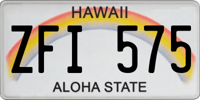 HI license plate ZFI575
