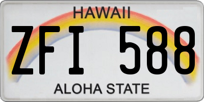 HI license plate ZFI588