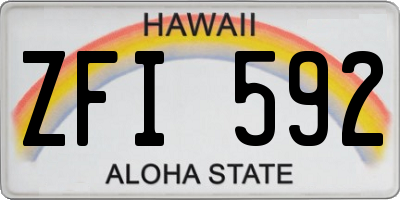 HI license plate ZFI592