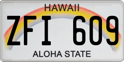 HI license plate ZFI609