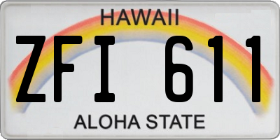 HI license plate ZFI611