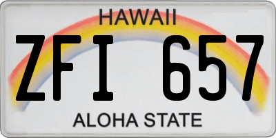 HI license plate ZFI657