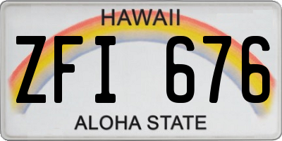 HI license plate ZFI676