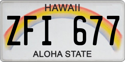 HI license plate ZFI677