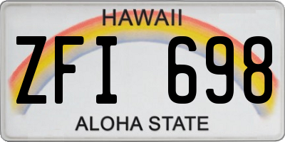 HI license plate ZFI698