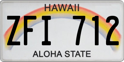 HI license plate ZFI712