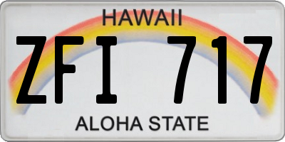 HI license plate ZFI717