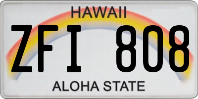 HI license plate ZFI808