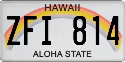HI license plate ZFI814