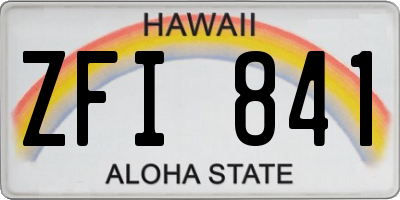 HI license plate ZFI841