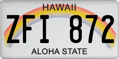 HI license plate ZFI872