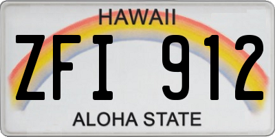 HI license plate ZFI912