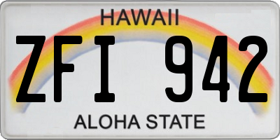 HI license plate ZFI942