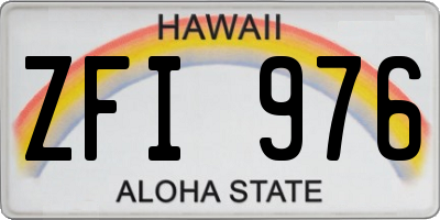 HI license plate ZFI976