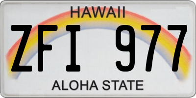HI license plate ZFI977