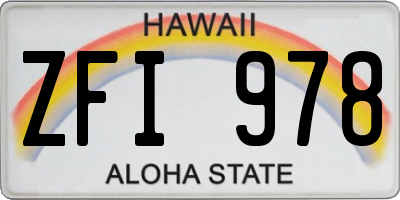 HI license plate ZFI978