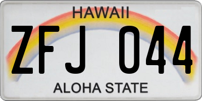HI license plate ZFJ044