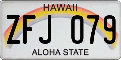 HI license plate ZFJ079