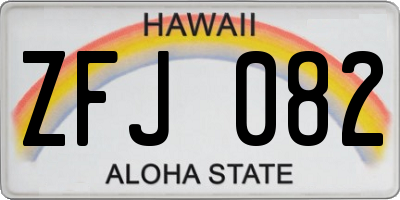 HI license plate ZFJ082