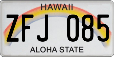 HI license plate ZFJ085