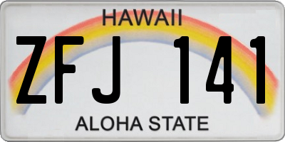 HI license plate ZFJ141