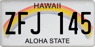 HI license plate ZFJ145