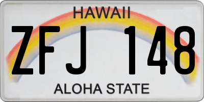 HI license plate ZFJ148