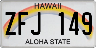 HI license plate ZFJ149