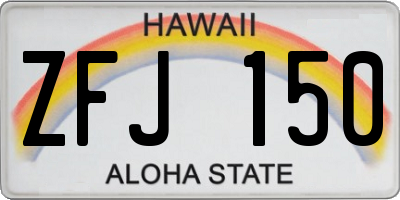 HI license plate ZFJ150
